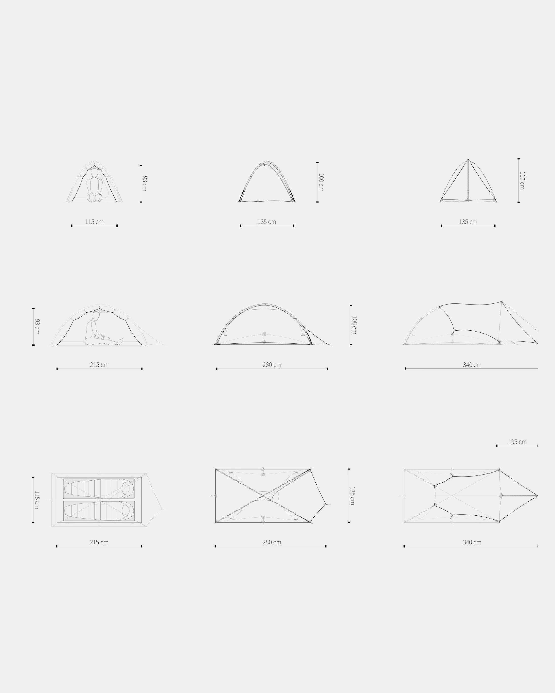 Pre Tents Border With Vestibule / Pewter