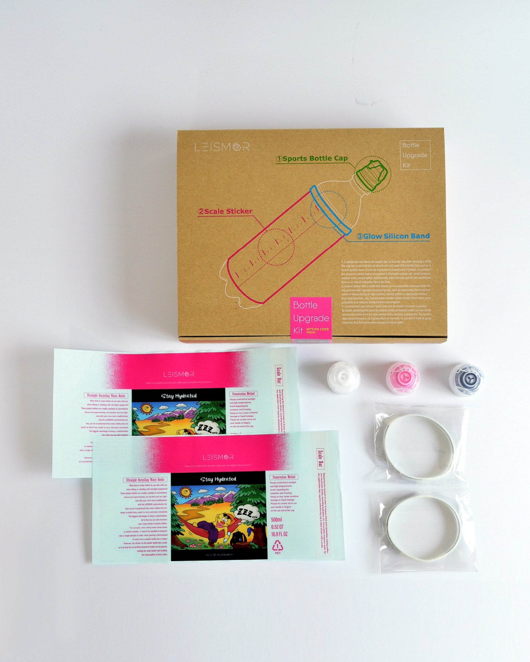 LEISMOR Bottle Upgrade Kit【for MITSUYA CIDER 500ml "Stay Hydrated"】