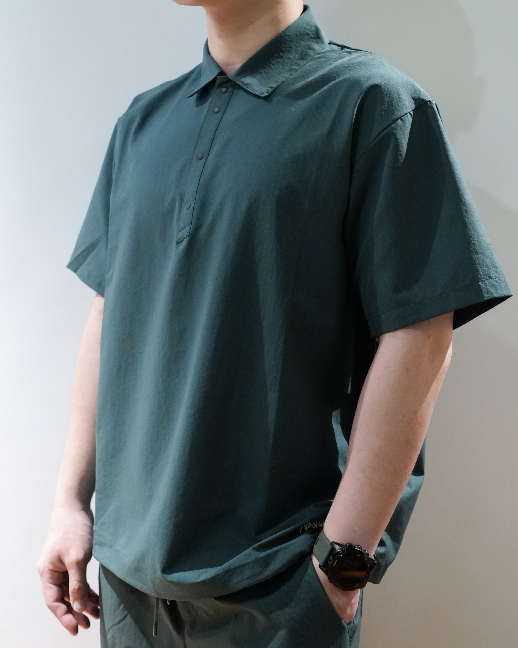 Nanga DotAir® Comfy Polo Shirt / GRN - Wild Camping