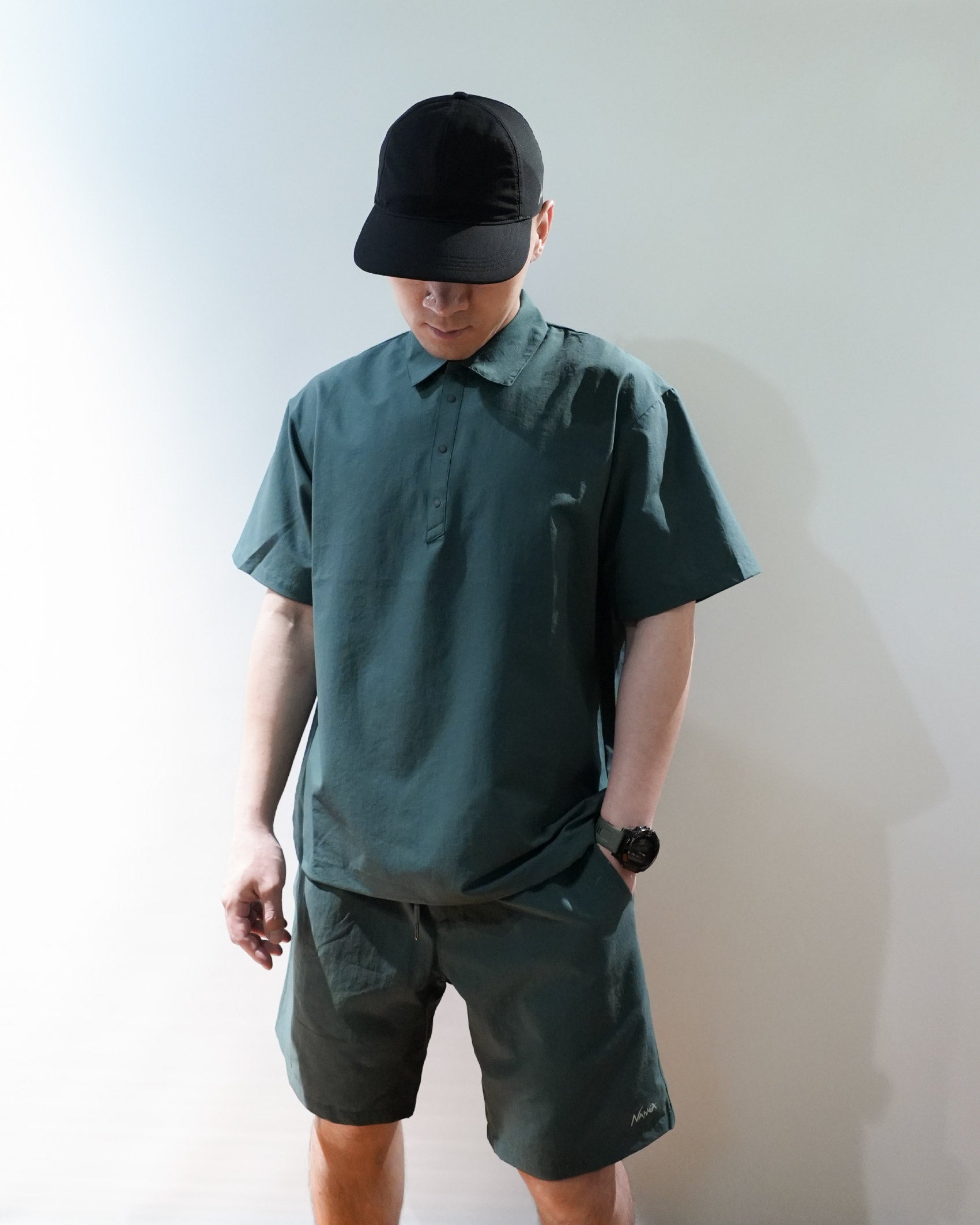 Nanga DotAir® Comfy Polo Shirt / GRN - Wild Camping