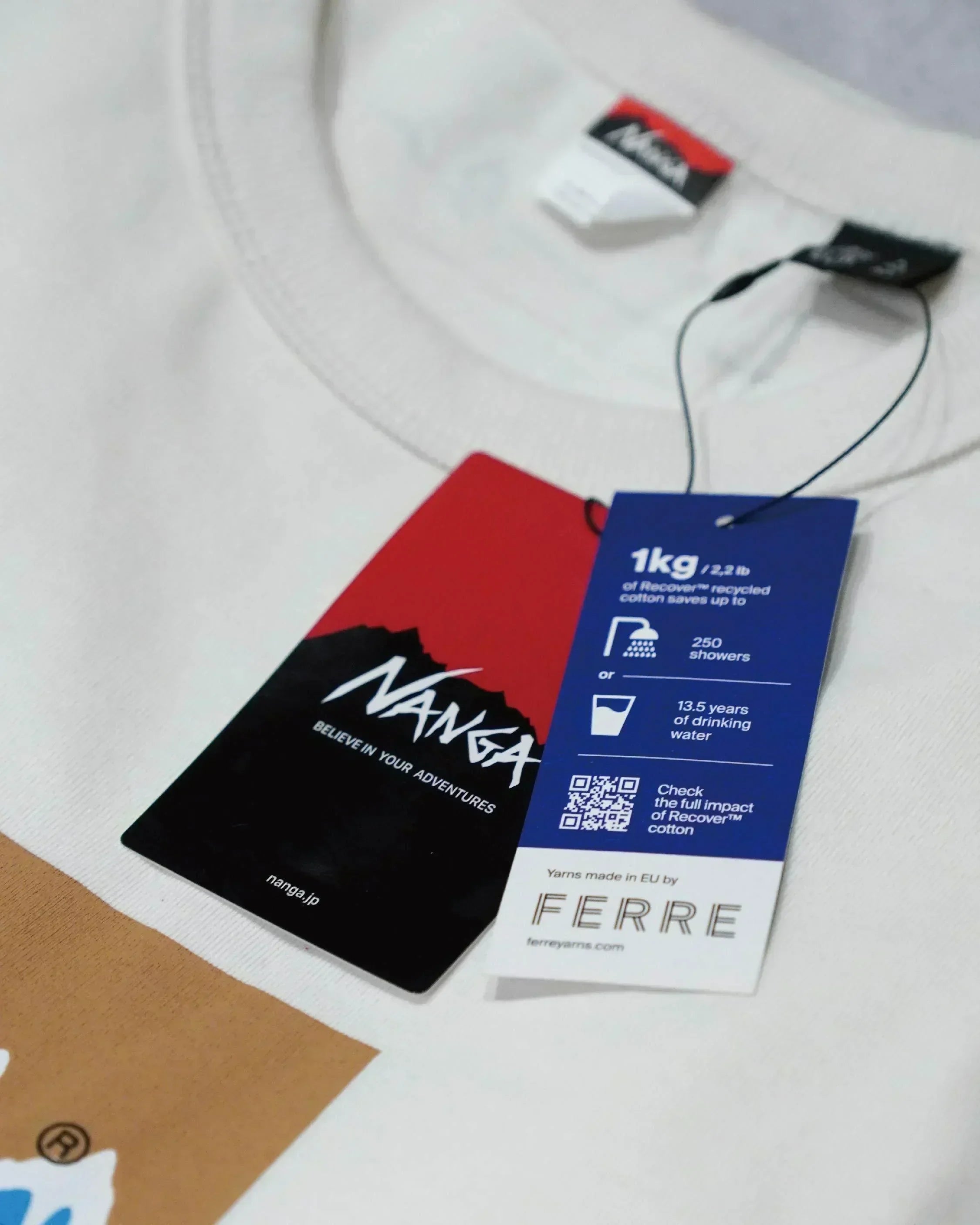 Nanga × Jerry Ukai ECO HYBRID Box Logo Tee - Wild Camping