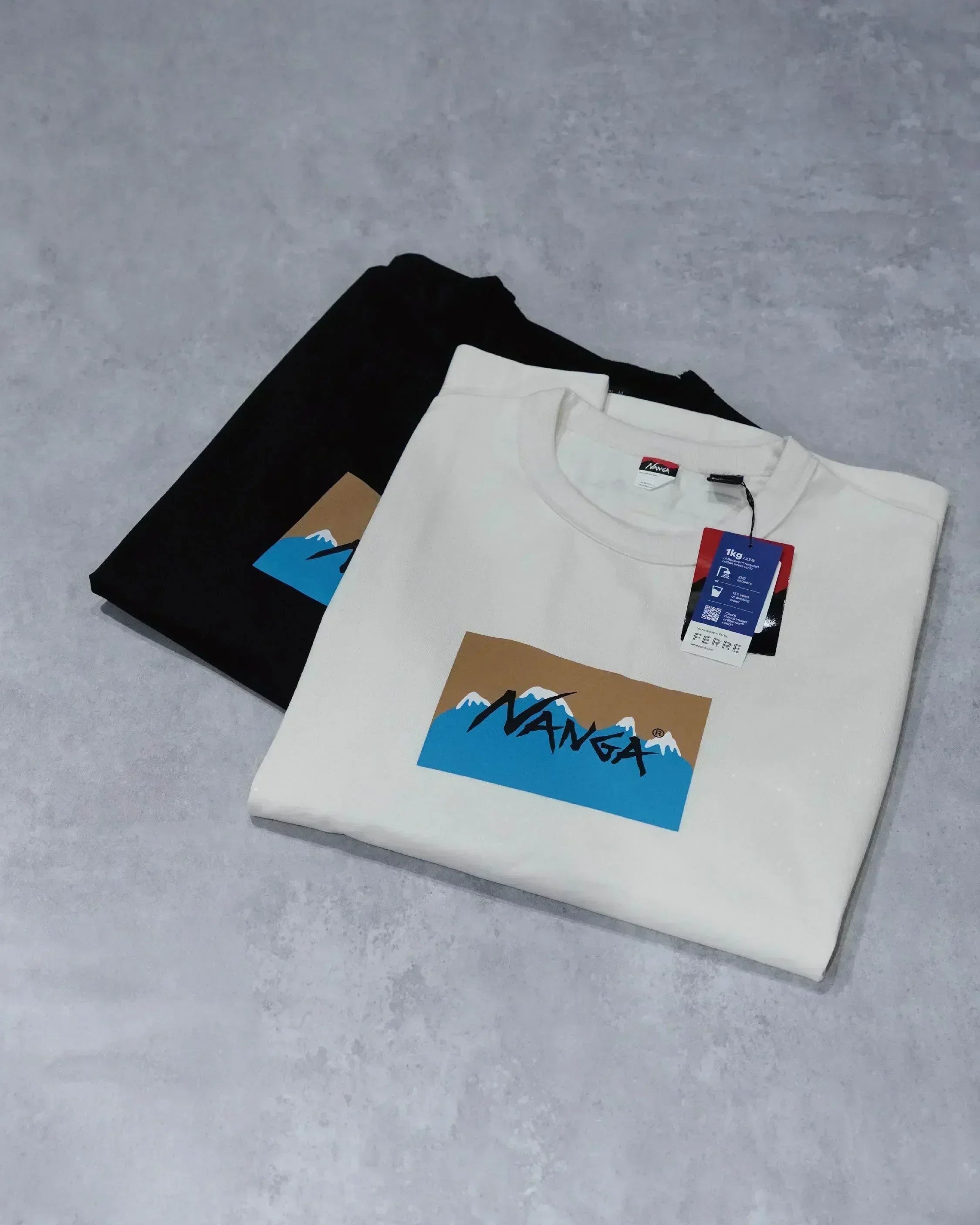 Nanga × Jerry Ukai ECO HYBRID Box Logo Tee - Wild Camping