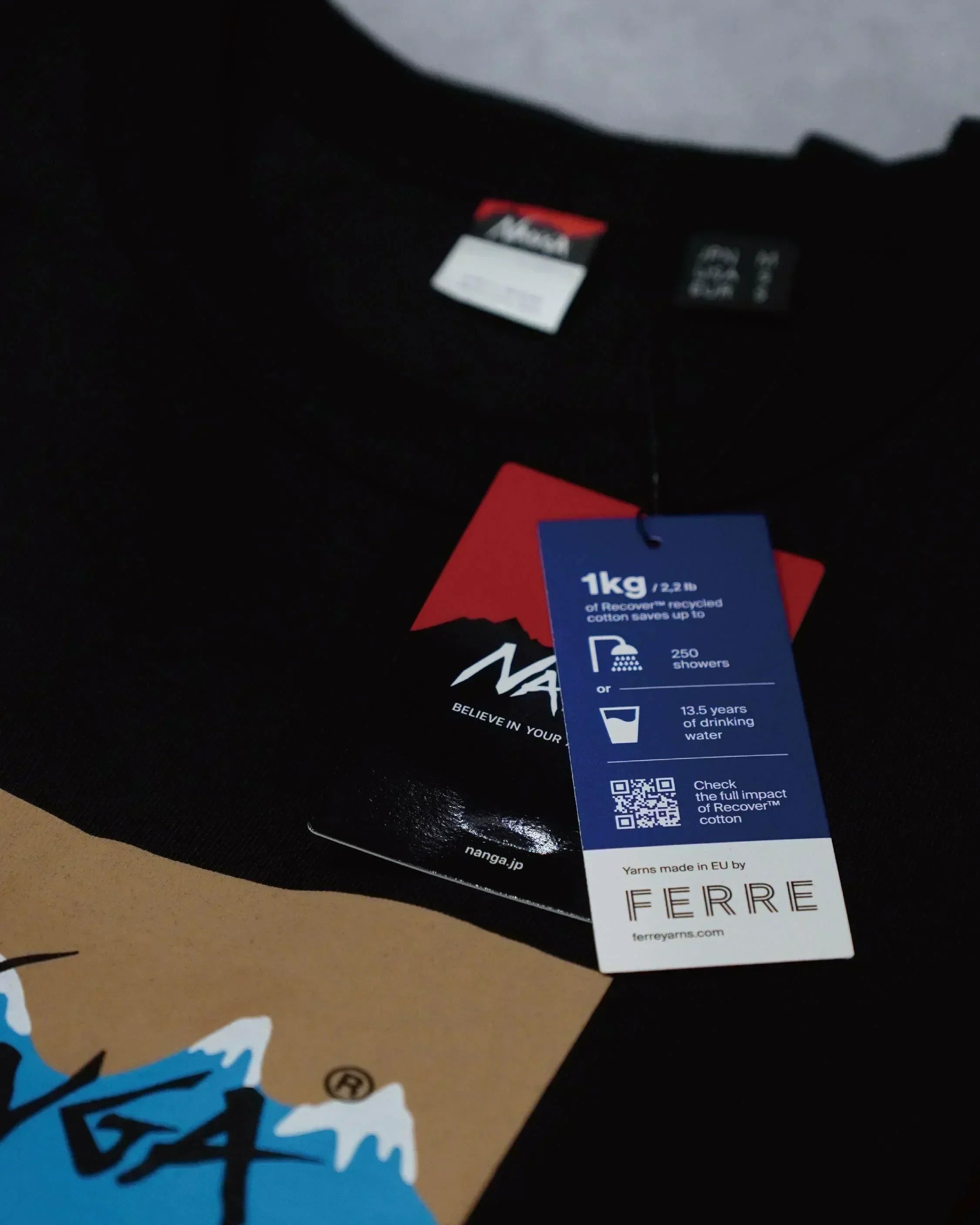 Nanga × Jerry Ukai ECO HYBRID Box Logo Tee - Wild Camping