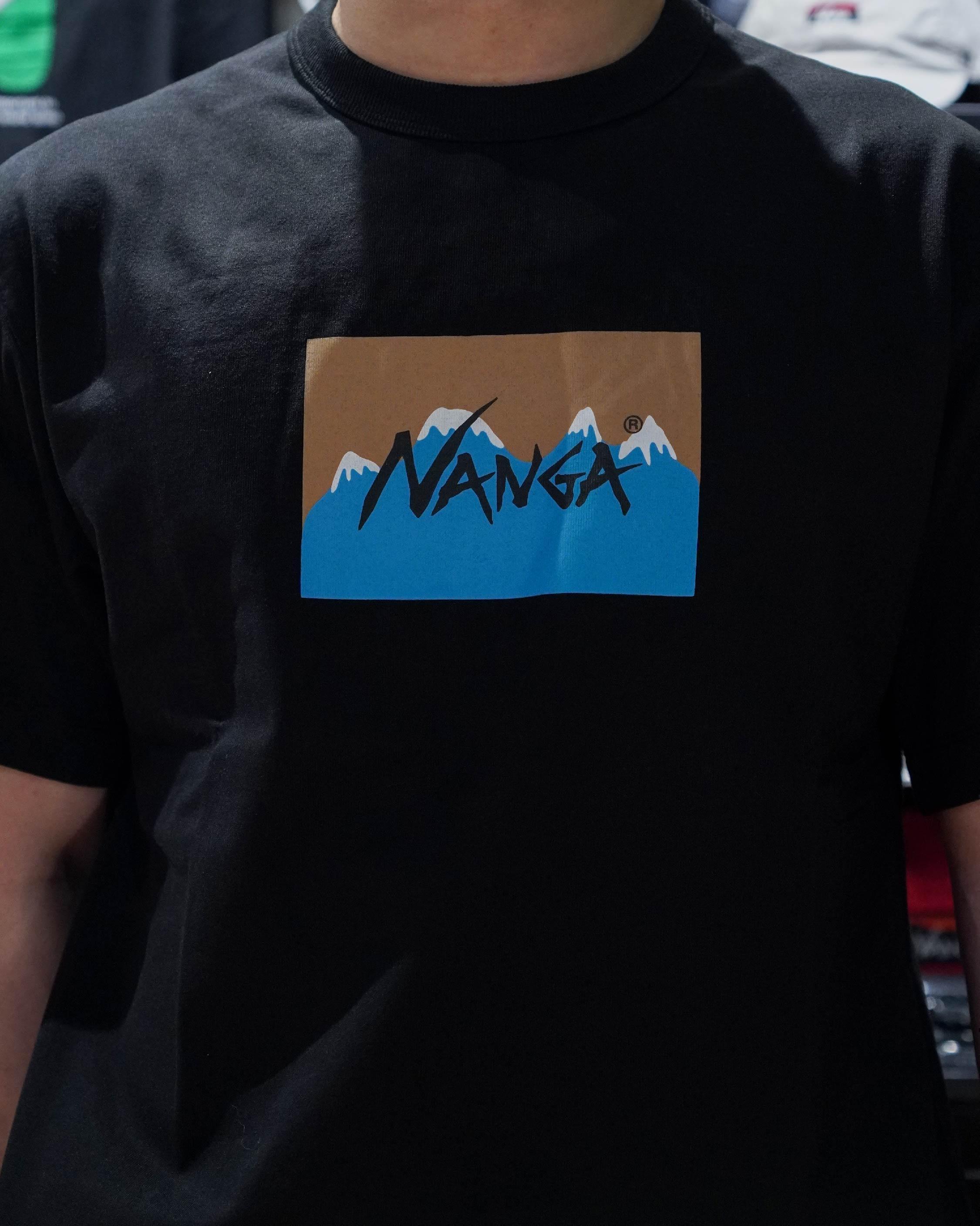 Nanga × Jerry Ukai ECO HYBRID Box Logo Tee - Wild Camping