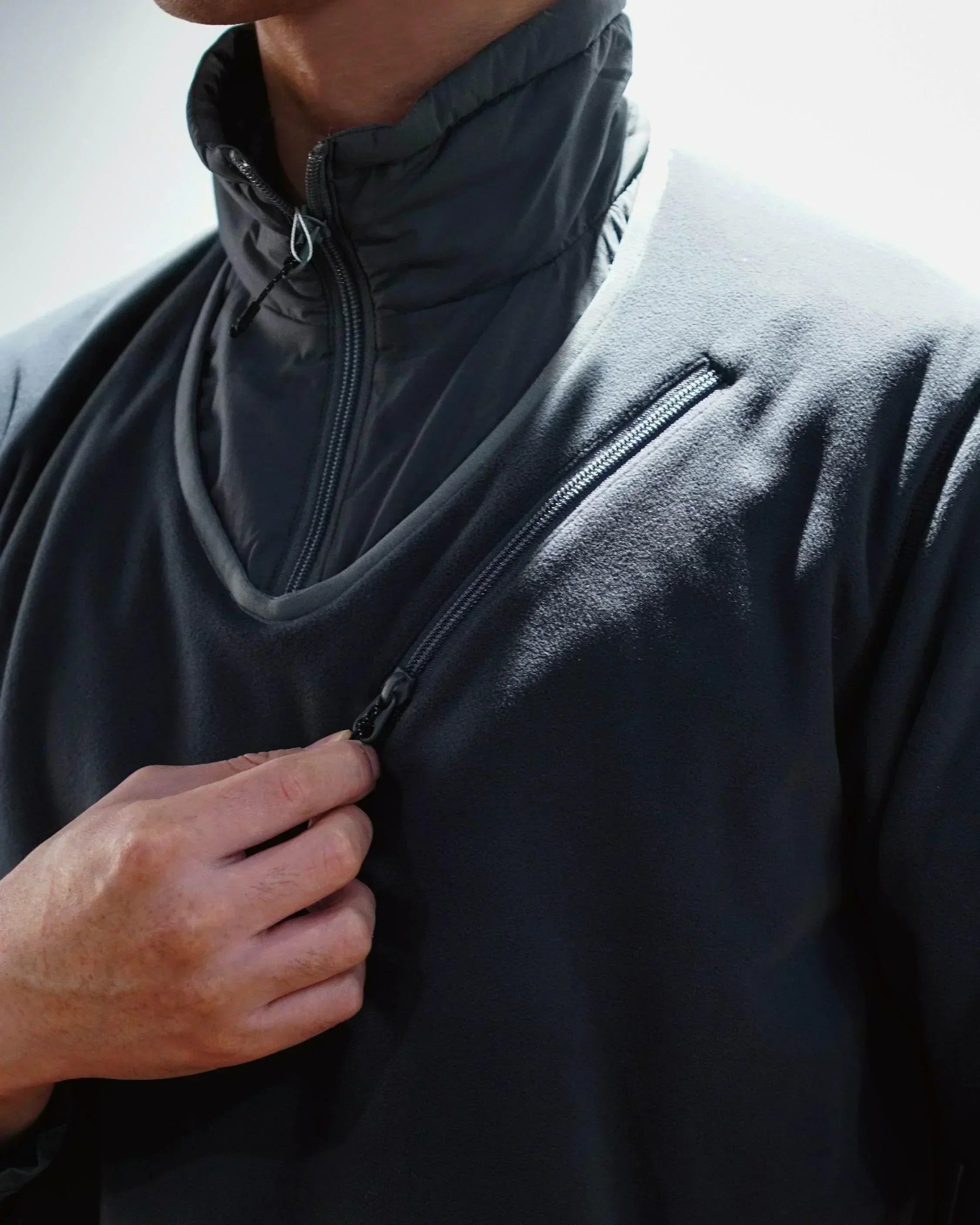 JUGEM Nylon Fleece Combi Anorak / Charcoal - Wild Camping