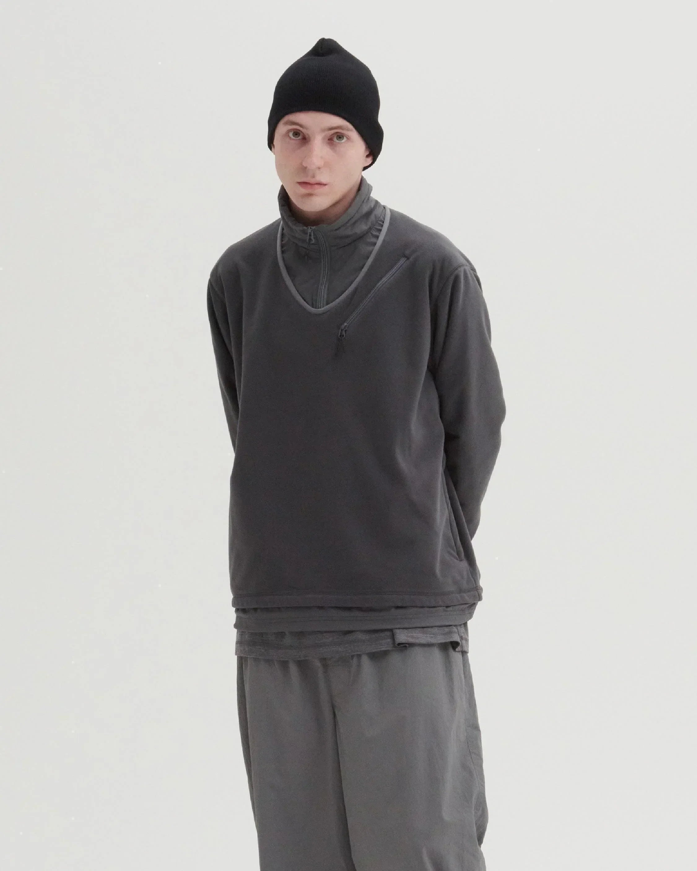 JUGEM Nylon Fleece Combi Anorak / Charcoal - Wild Camping