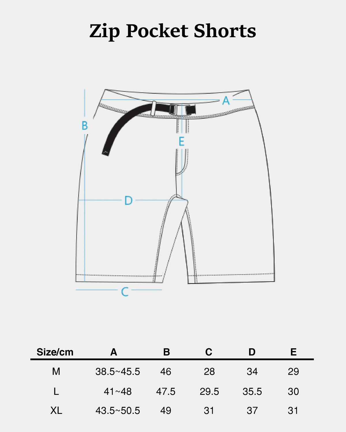 CAYL Zip Pocket Shorts / Light Blue - Wild Camping