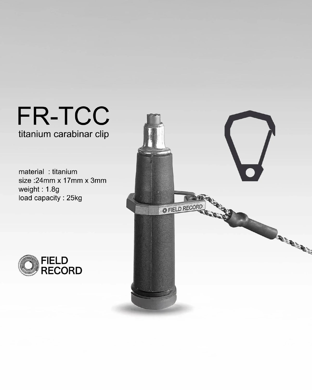 Field Record Titanium Carabiner Clip - Wild Camping