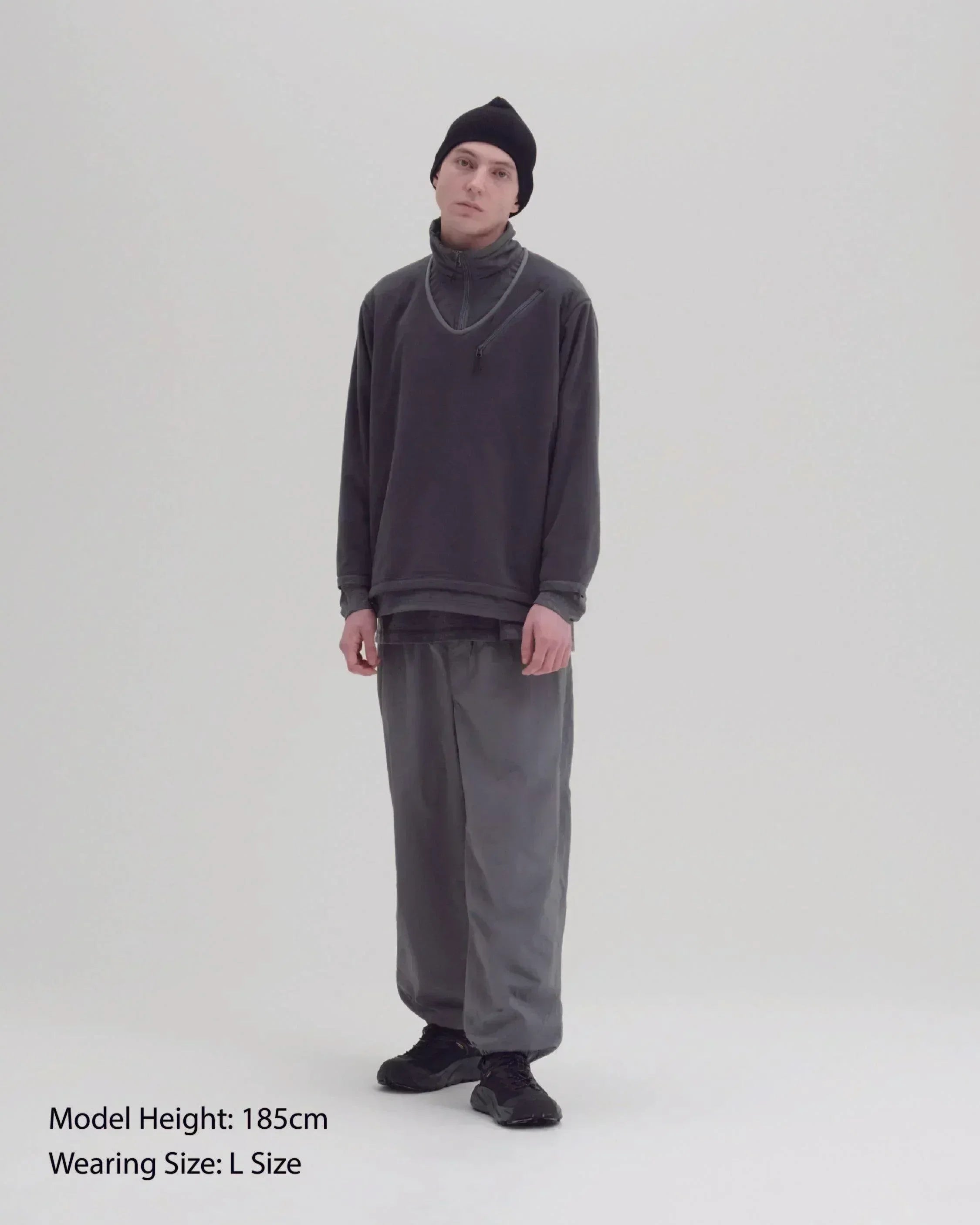 JUGEM Nylon Fleece Combi Anorak / Charcoal - Wild Camping