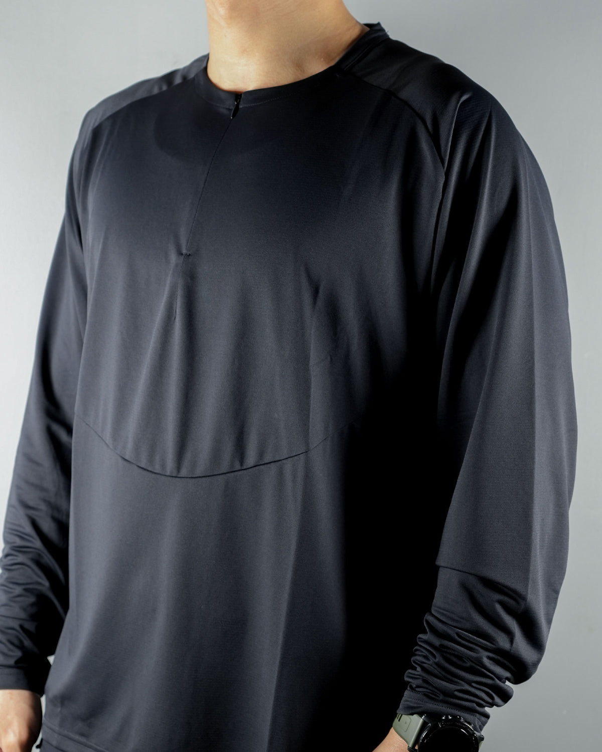 Hiking Patrol x Mammut Light FL Half Zip Longsleeve T-Shirt / Black - Wild Camping