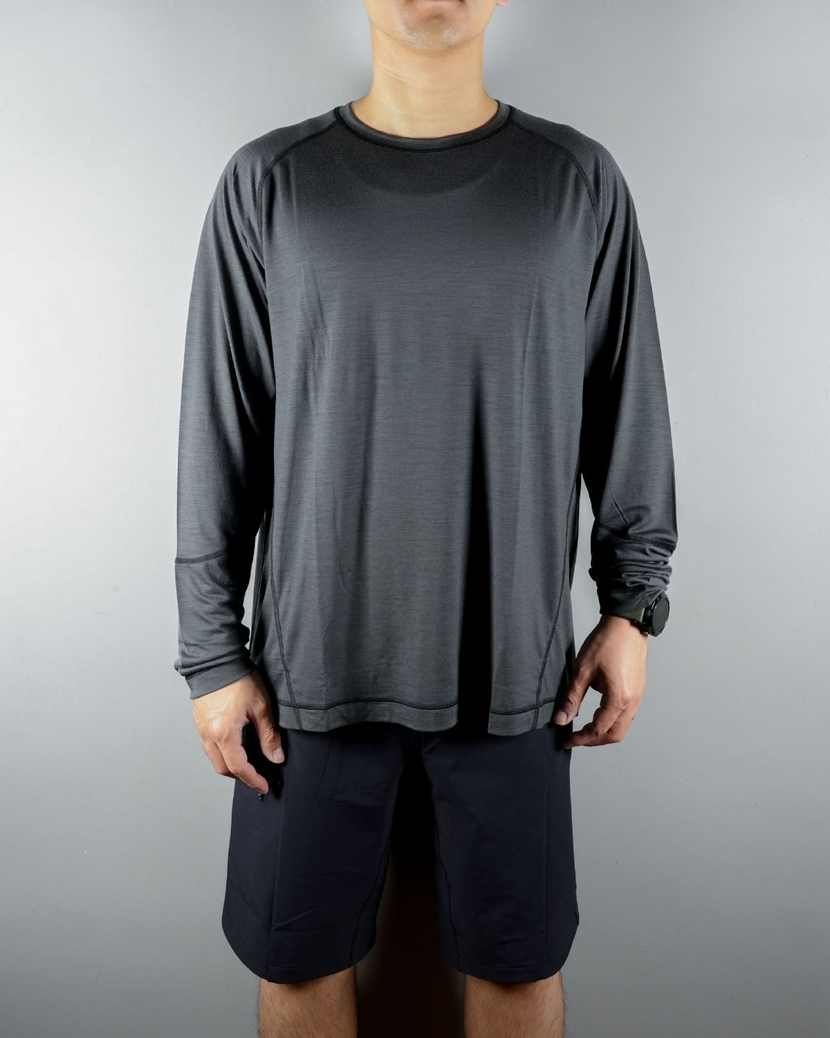 Hiking Patrol x Mammut Tree Wool FL Longsleeve T-Shirt / Gabbro - Wild Camping
