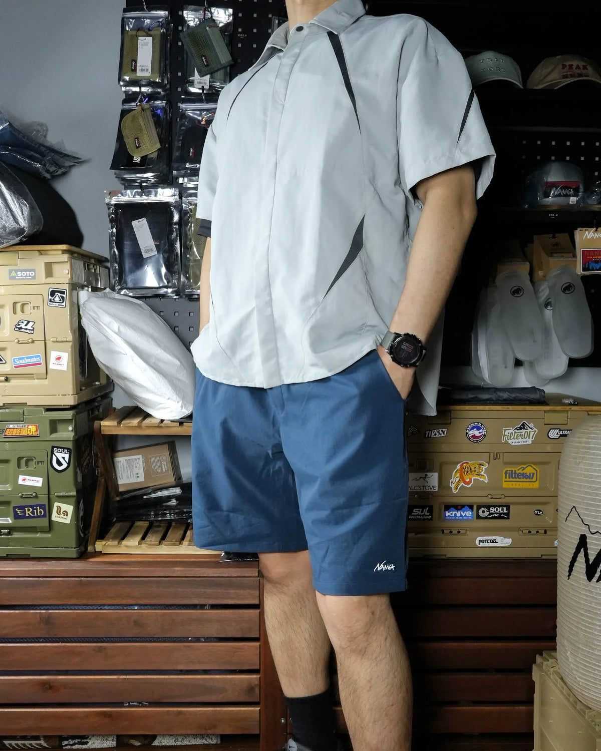 Nanga Dot Air Comfy Shorts / BLU - Wild Camping