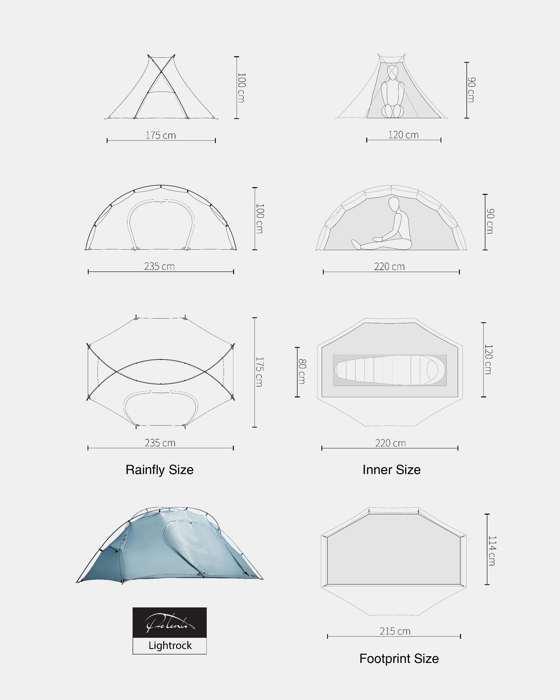 Pre Tents Light Rock 1 - Wild Camping