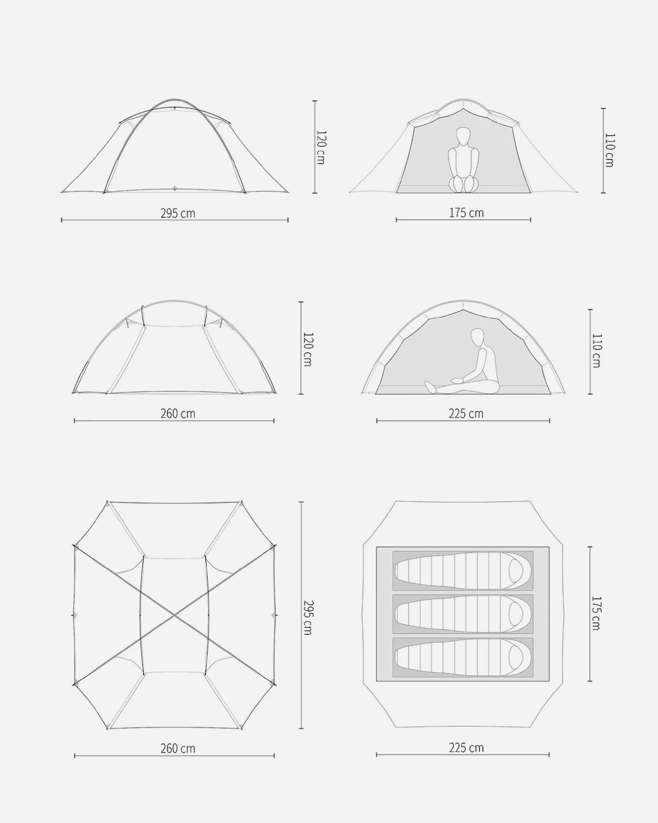 The Free Spirits Stars 3 w/Footprint - Wild Camping