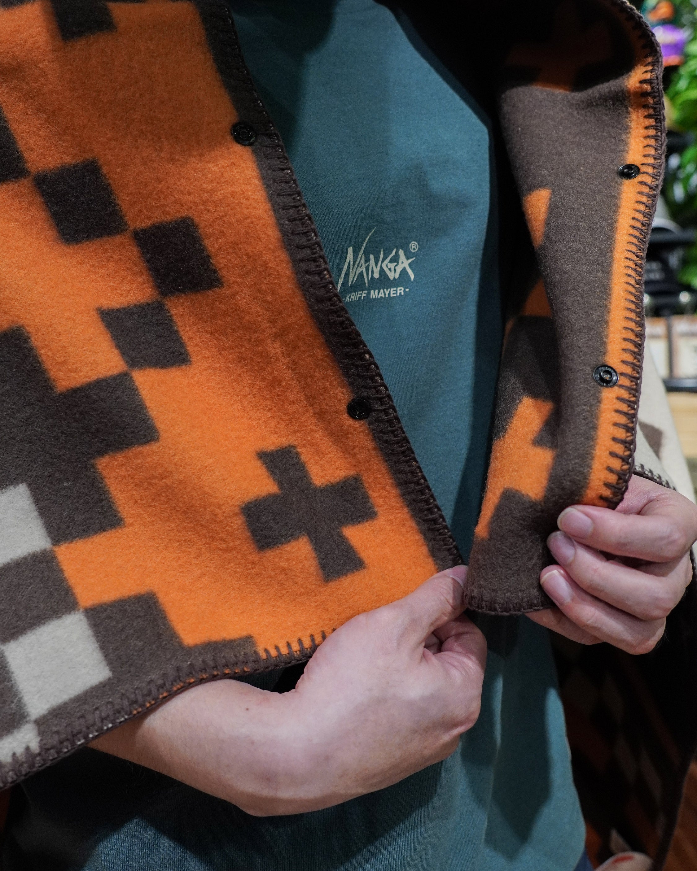 Nanga Folk Checker &amp; Cross Blanket