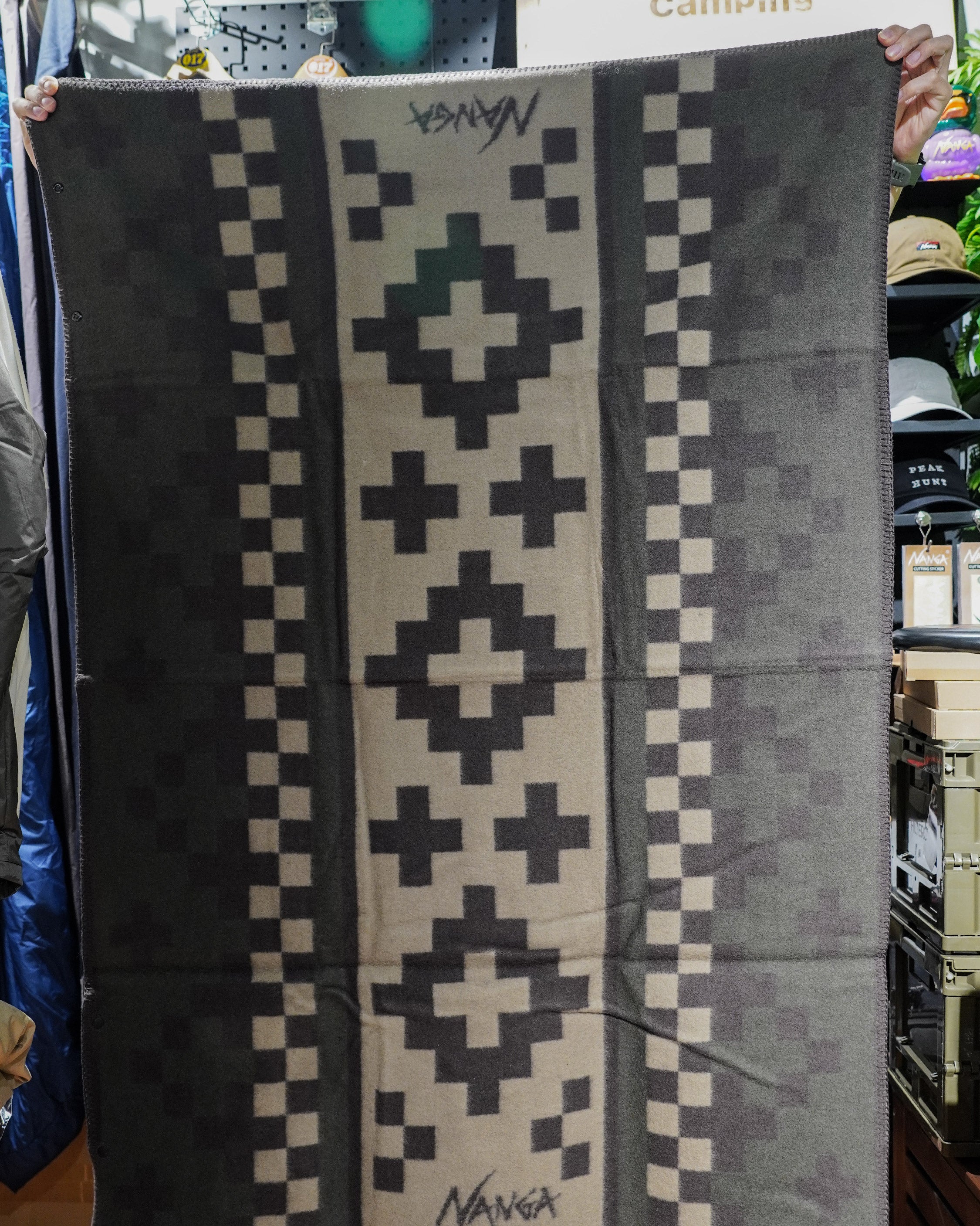 Nanga Folk Checker & Cross Blanket