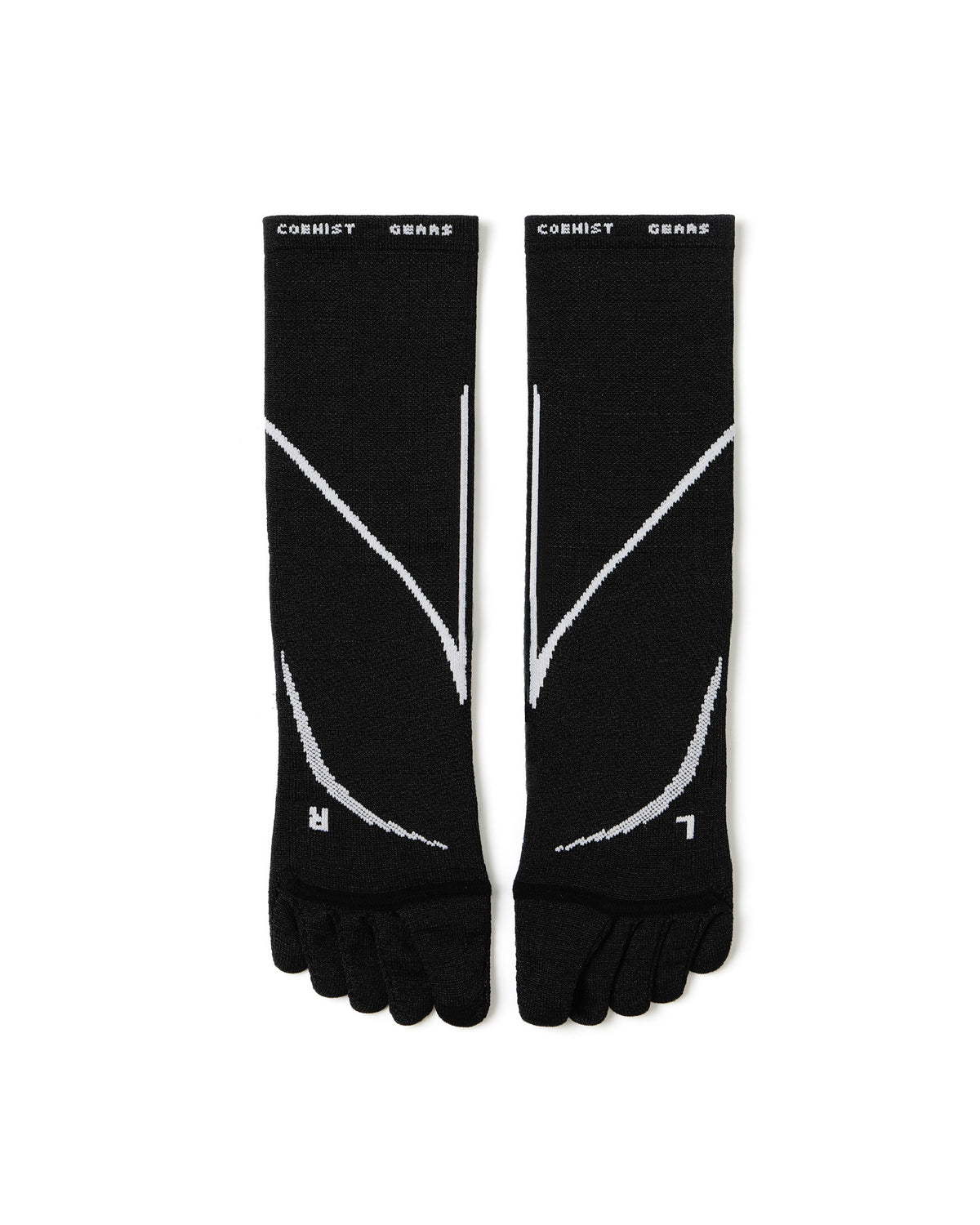 nozzle quiz Anti-Slip Fivefingers Socks / Fly Black - Wild Camping