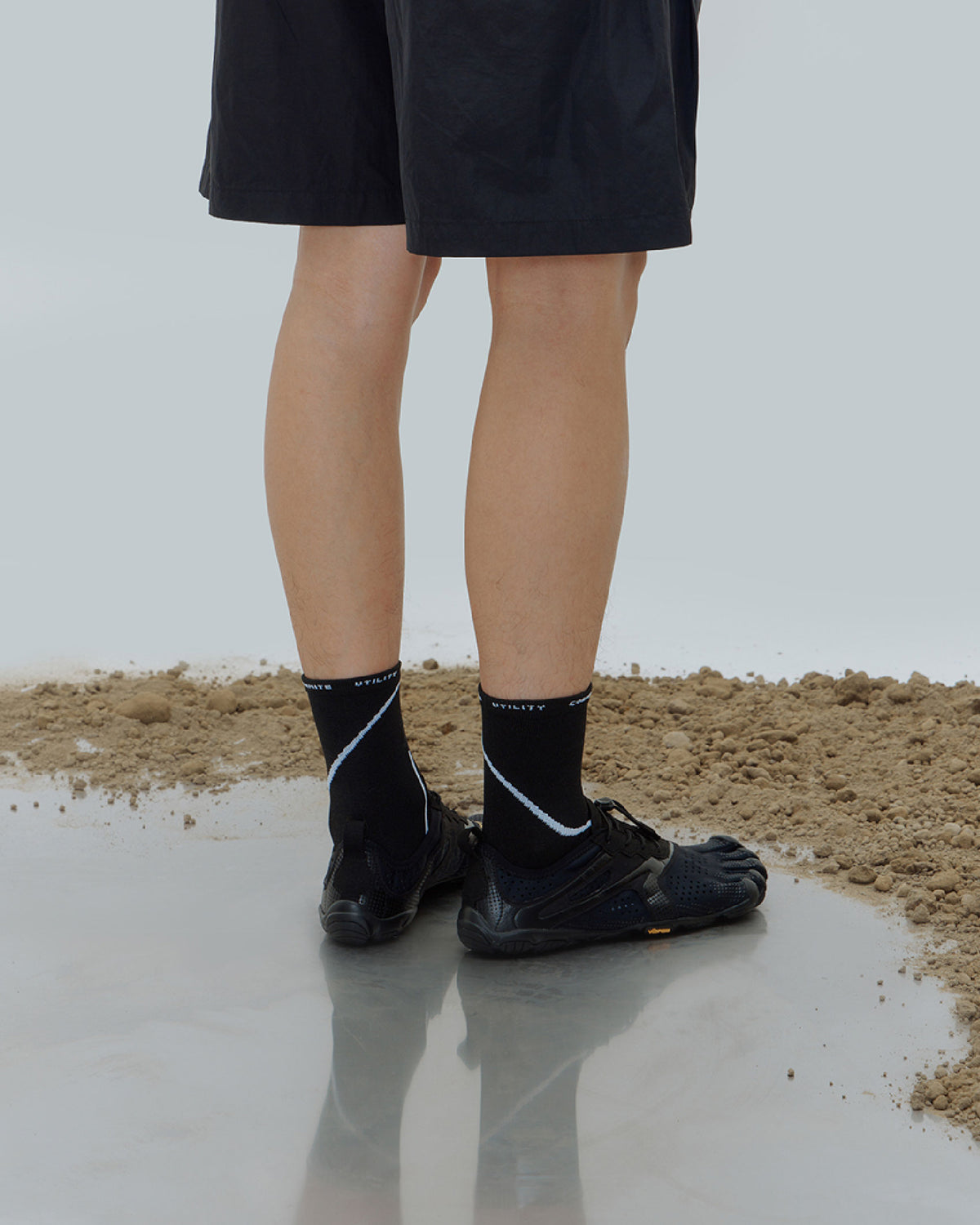nozzle quiz Anti-Slip Fivefingers Socks / Fly Black - Wild Camping