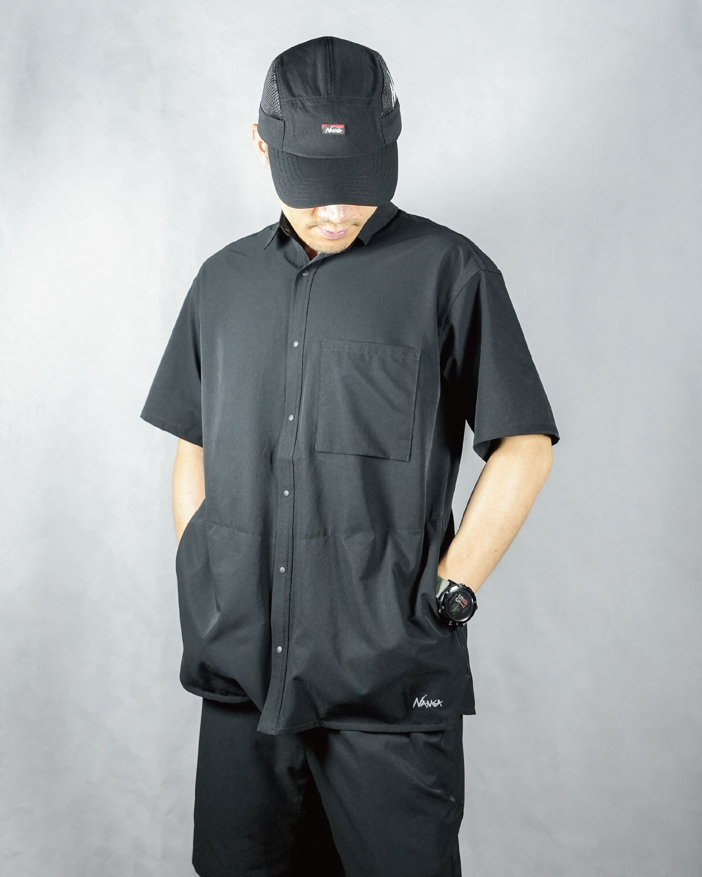 Nanga Dot Air Comfy S/S Shirt / BLK - Wild Camping