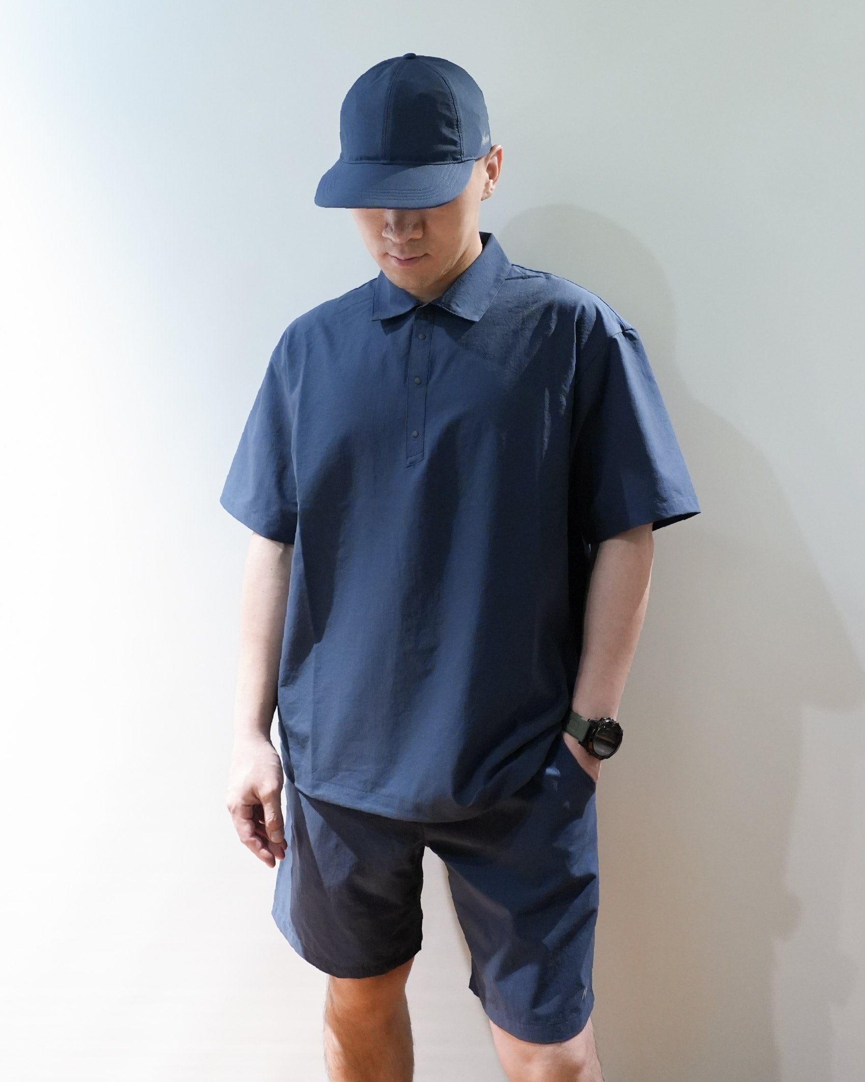 Nanga DotAir® Comfy Polo Shirt / NVY - Wild Camping