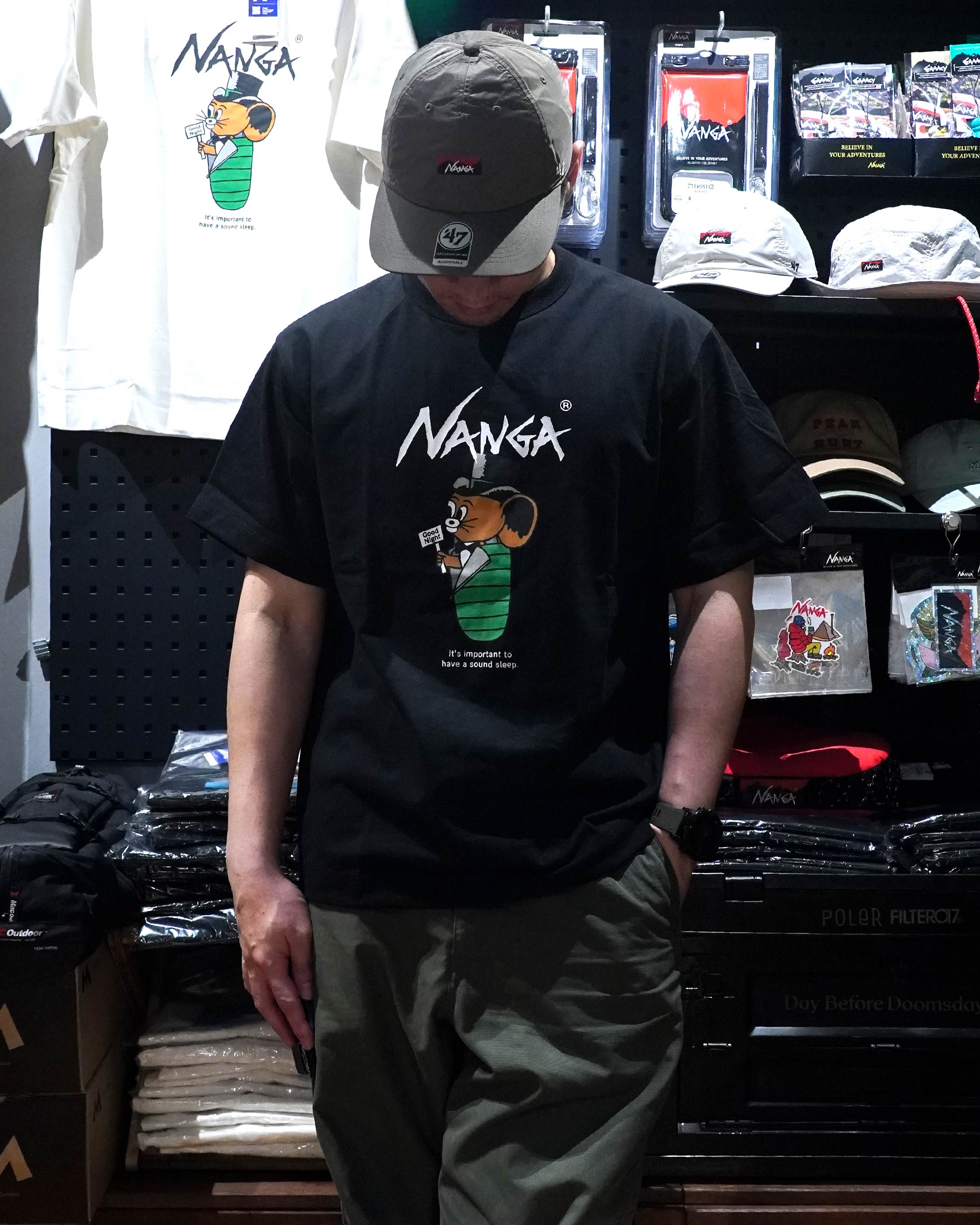 Nanga × Jerry Ukai ECO HYBRID Sleeping Jerry Marquez Tee