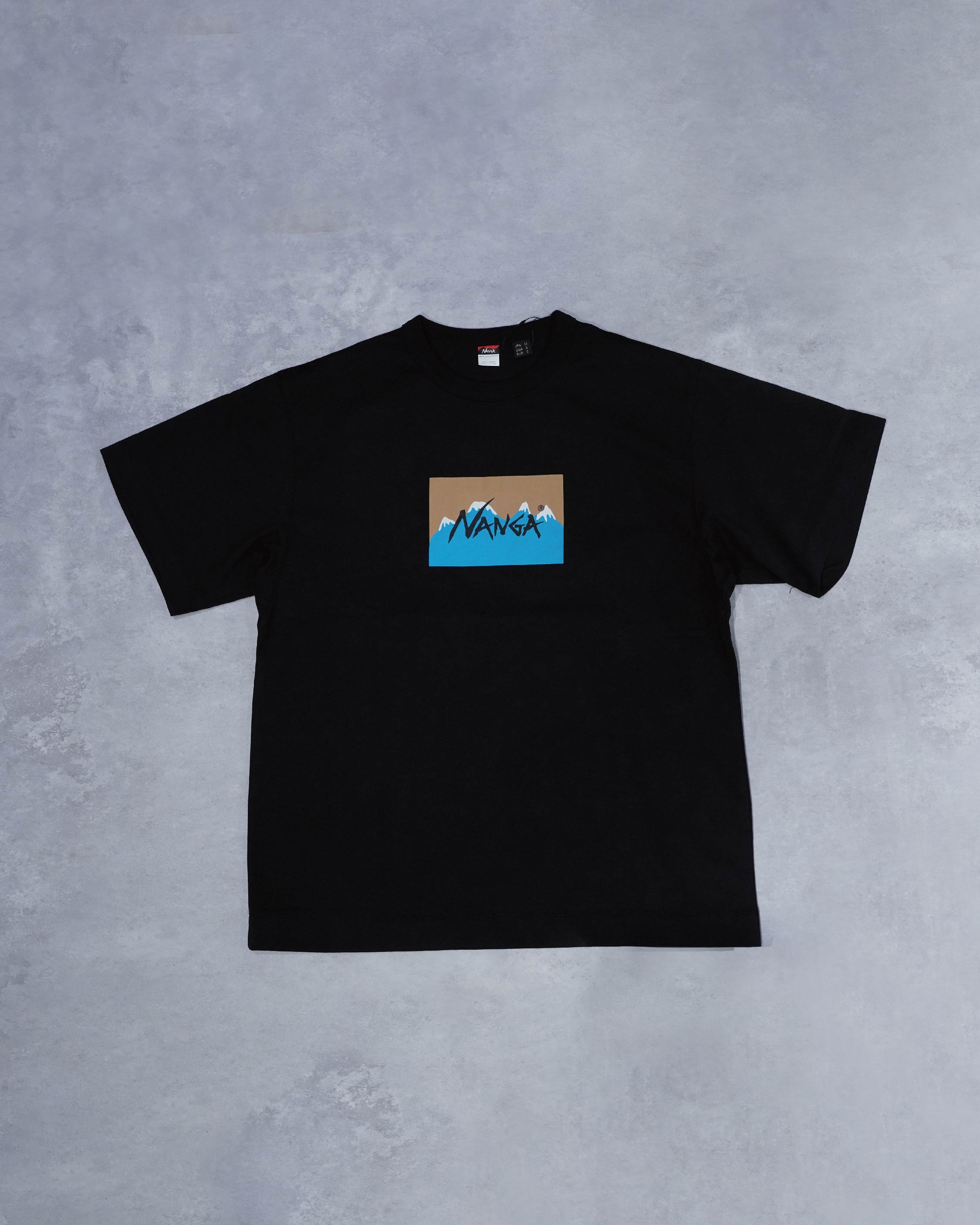 Nanga × Jerry Ukai ECO HYBRID Box Logo Tee - Wild Camping