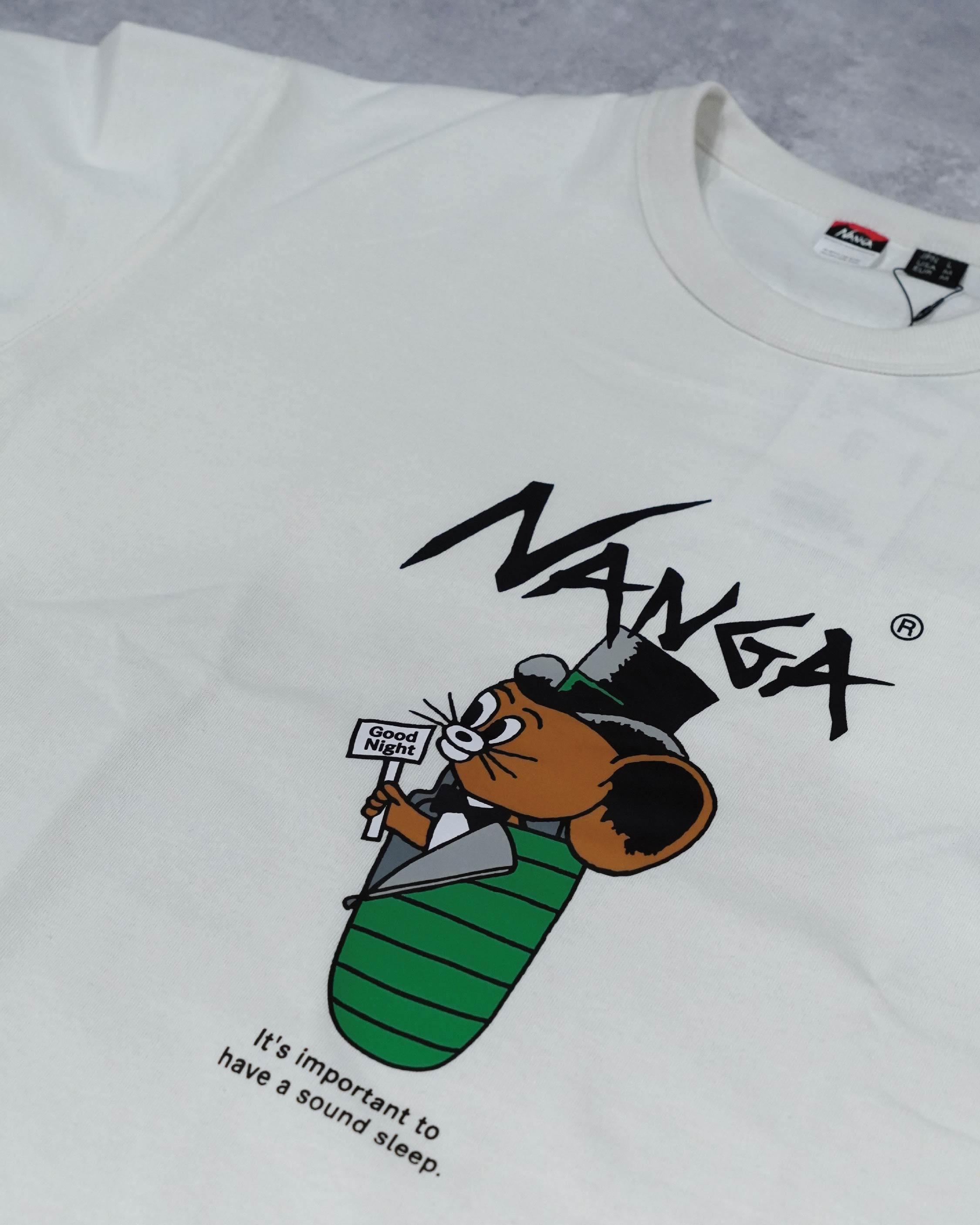 Nanga × Jerry Ukai ECO HYBRID Sleeping Jerry Marquez Tee