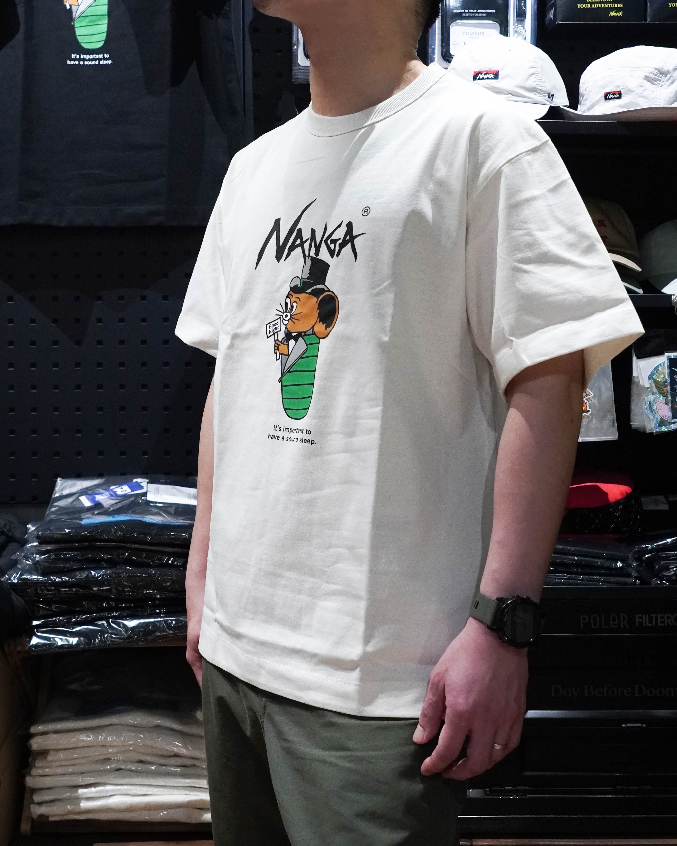 Nanga × Jerry Ukai ECO HYBRID Sleeping Jerry Marquez Tee