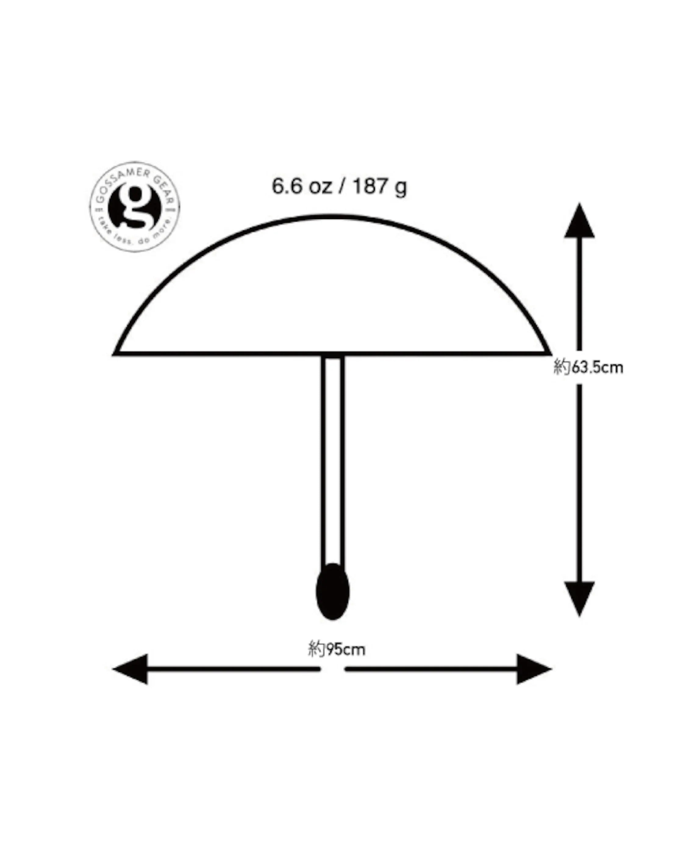 Gossamer Gear Lightrek Hiking Umbrella