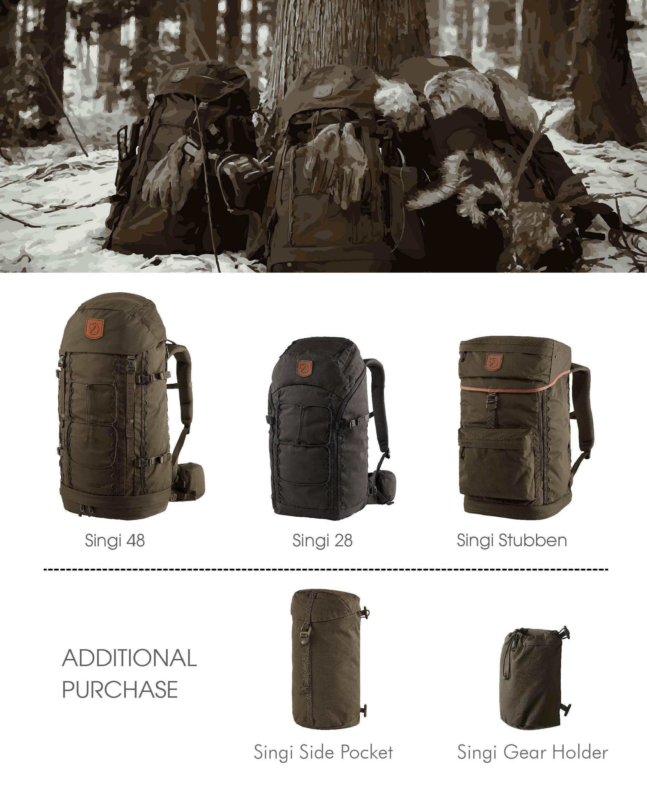 fjallraven singi 48 ＋サイドポケット3 - 登山用品