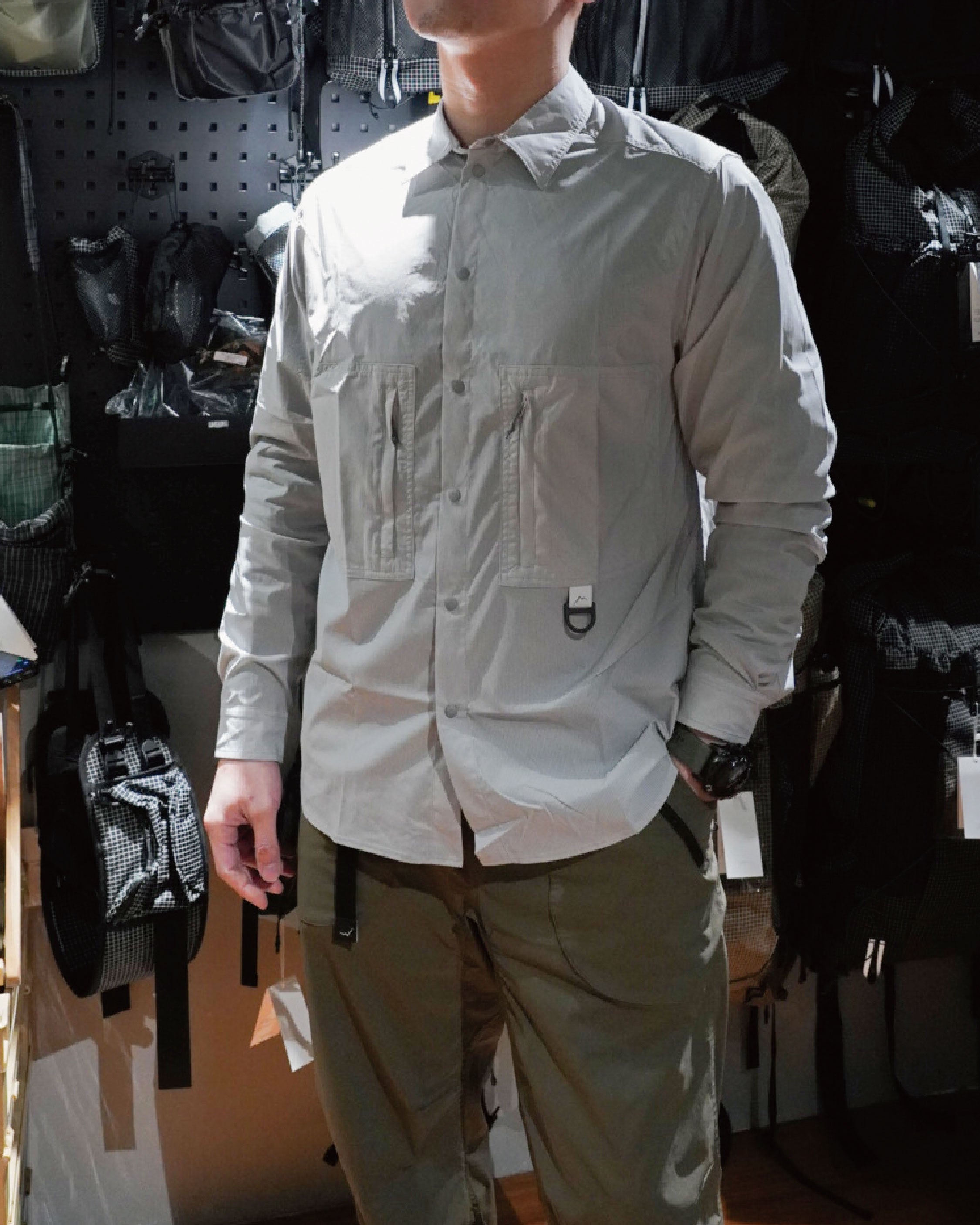 CAYL Stretch Nylon Hiker Shirts / Light Grey