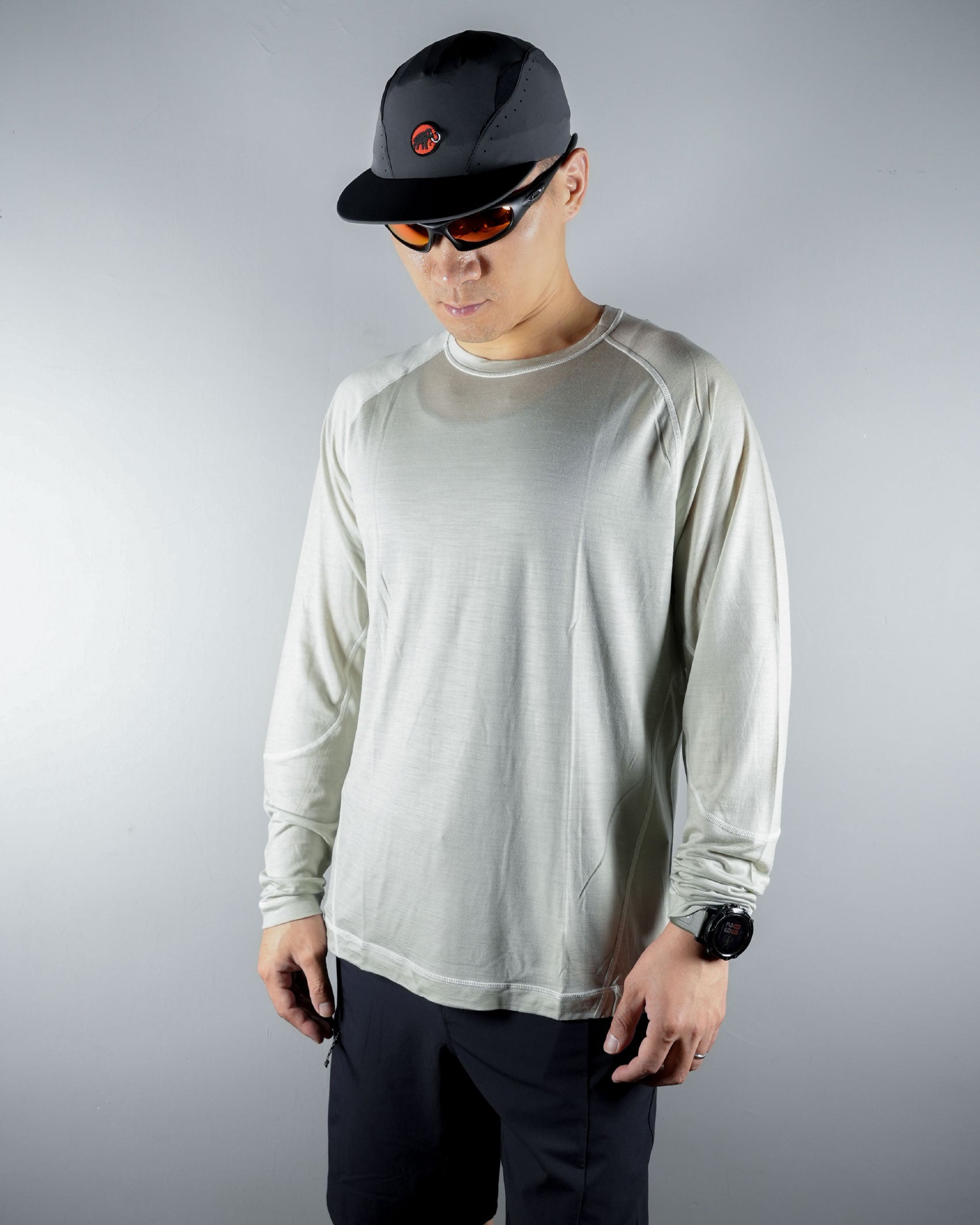 Hiking Patrol x Mammut Tree Wool FL Longsleeve T-Shirt / Willow Whisper - Wild Camping