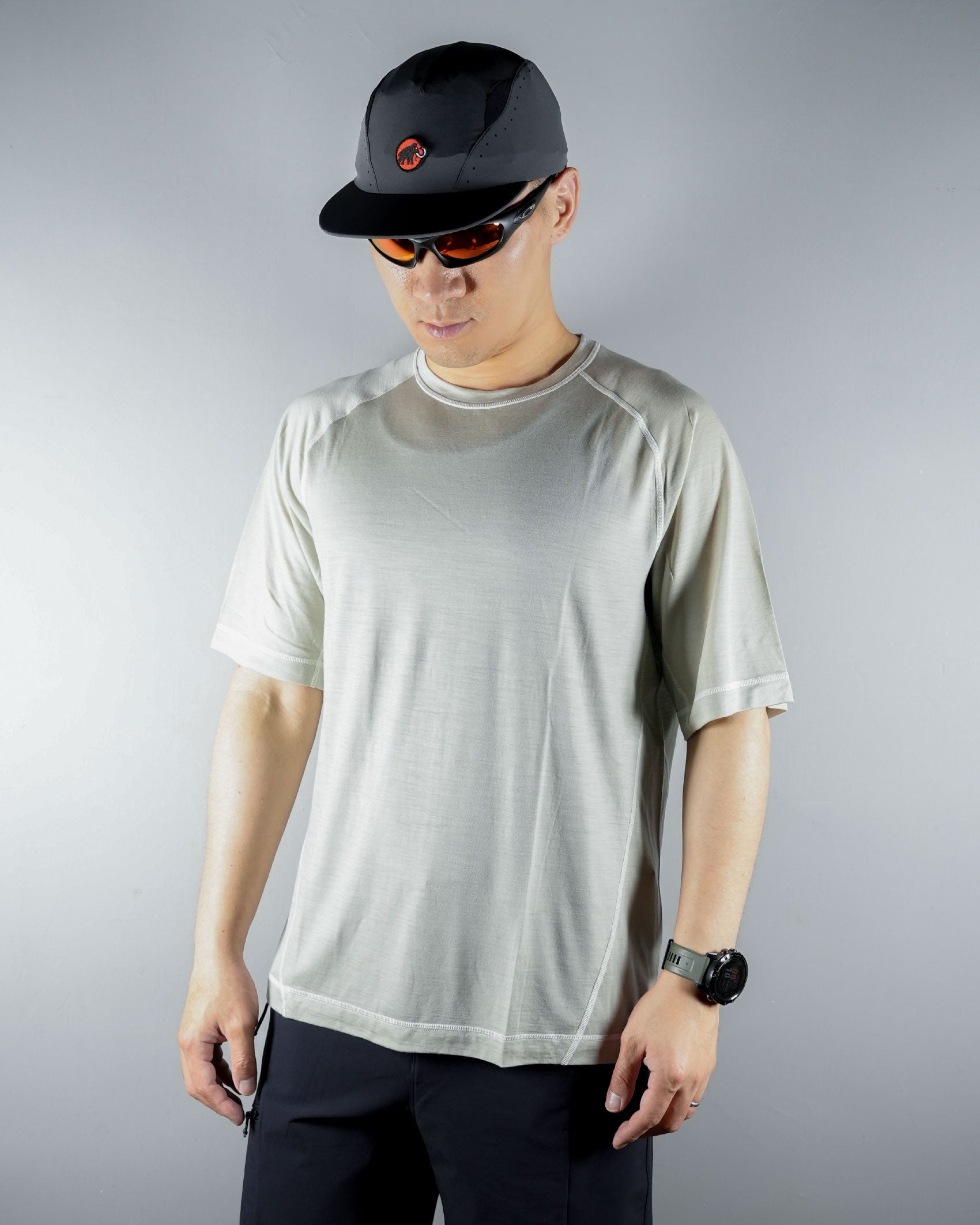 Hiking Patrol x Mammut Tree Wool FL T-Shirt / Willow Whisper - Wild Camping