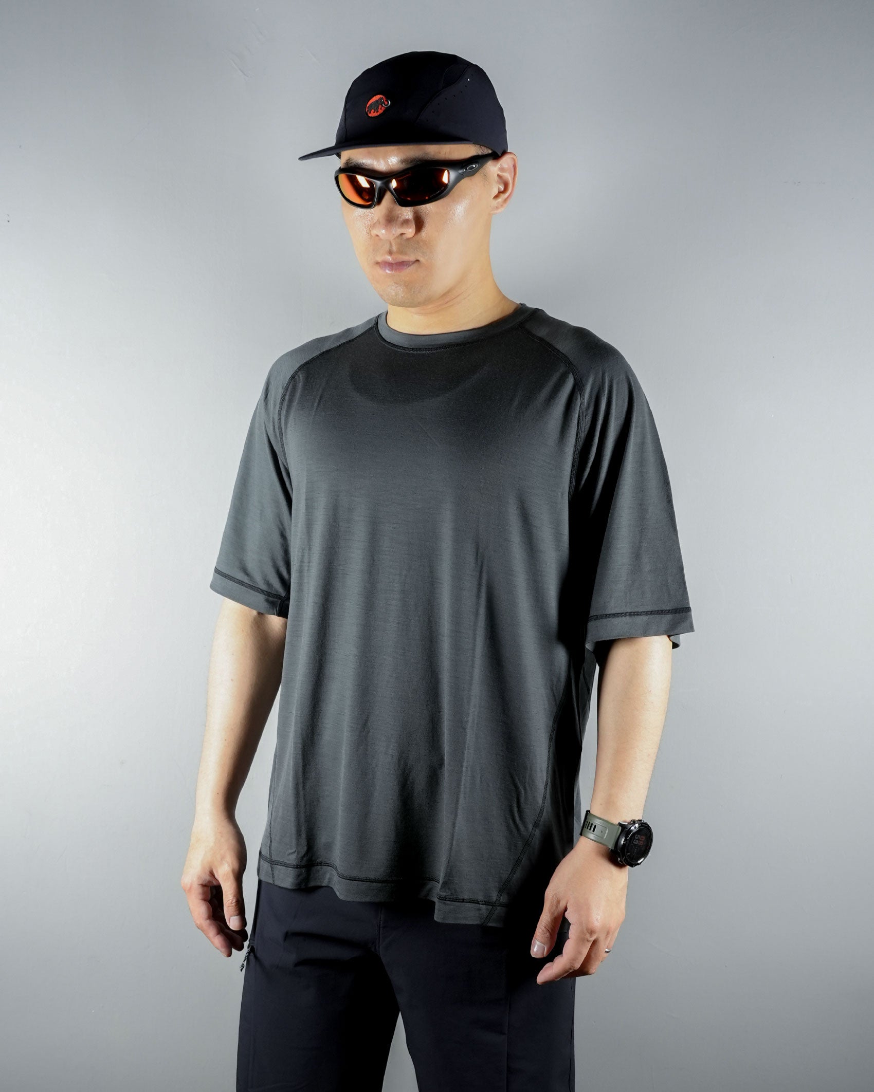 Hiking Patrol x Mammut Tree Wool FL T-Shirt / Gabbro - Wild Camping