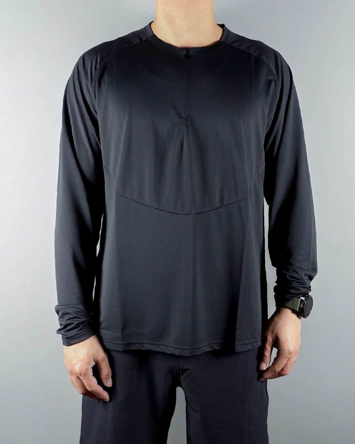 Hiking Patrol x Mammut Light FL Half Zip Longsleeve T-Shirt / Black - Wild Camping