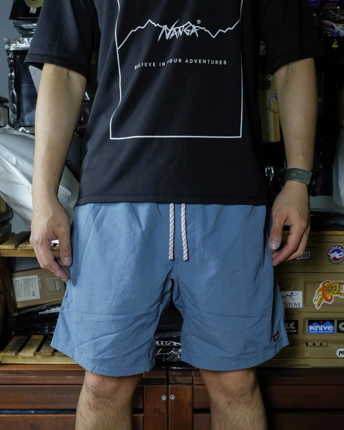 Nanga Nylon Tusser Easy Shorts / BLU - Wild Camping