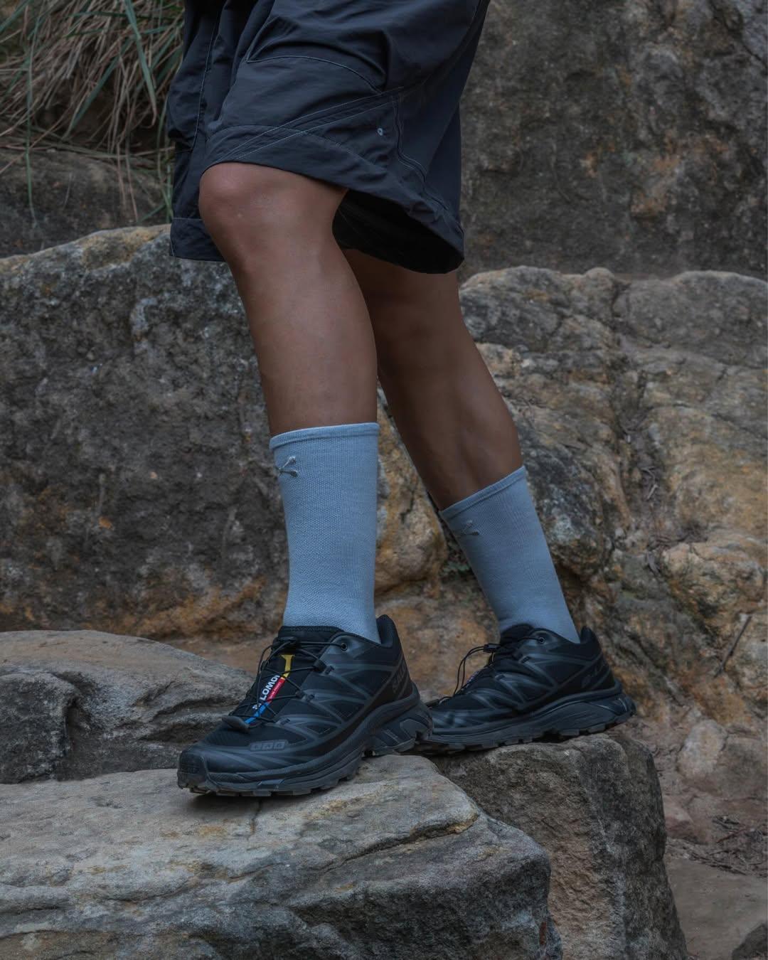nozzle quiz Airy Wool Socks / Grey - Wild Camping